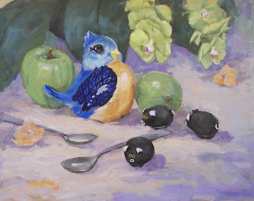 Blue Bird and Pigs